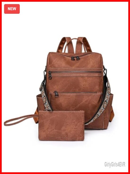 PU Leather Fashion Backpack, Anti-Theft, Convertible Shoulder Bag, Lightweight main image 4